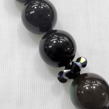 Handmade + Knotting Unique 22.5” Statement Necklace with 925 Silver, Onyx, Agate