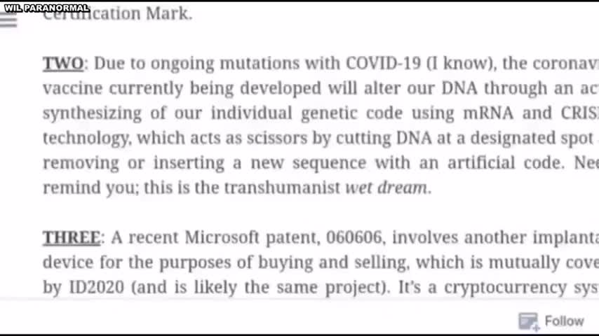 BILL GATES and MIT ADMITTING THE GENOCIDE JAB CHANGES YOUR DNA