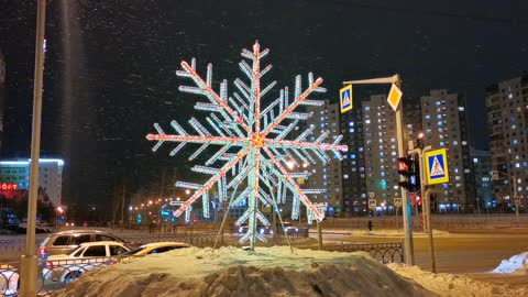 Snowflake and snow