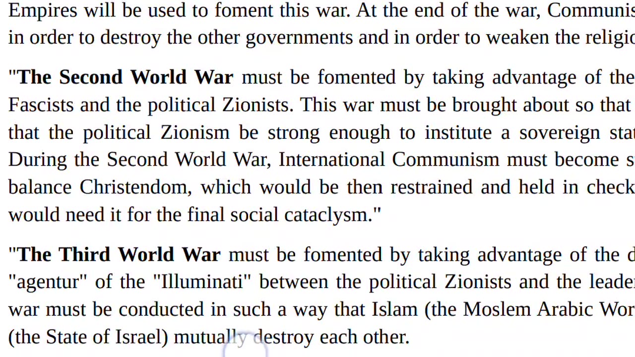 Albert Pikes guide to 3 world 🌎 wars