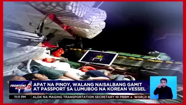 Pinoy nakaligtas sa paglubog ng barko saApat naPacific Ocean