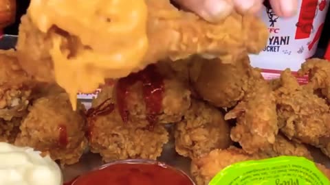 ASMR EATING KFC WHOLE MENU,CHICKEN LEG PIECE,ZINGER BURGER #EATINGVIDEOS #spiceasmr #shorts #mukbang