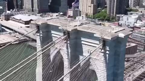 Drone aerial view of the World Financial Center