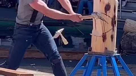 Wood cutting with axe 😯😯😯😯😯😯😯😯😯😯