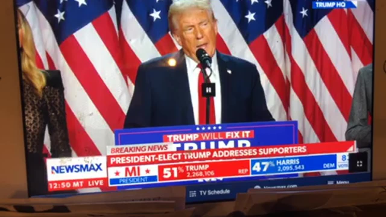 Newsmax president Donald j trump victorious #47 November 06 03:02 am