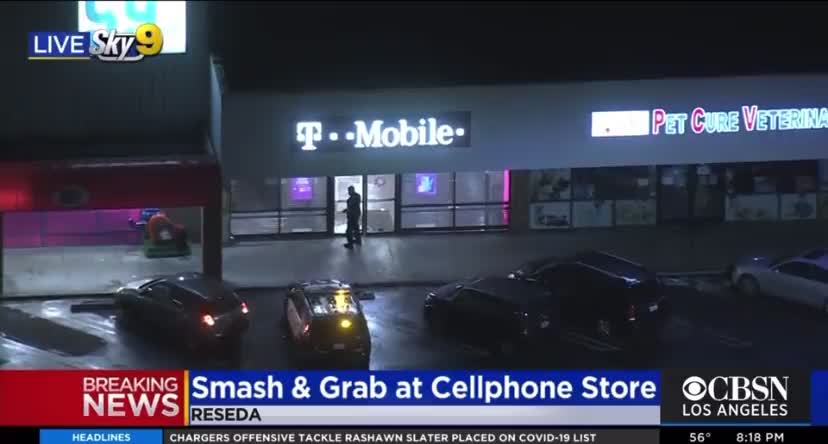 Smash & Grab At Multiple T-Mobile Stores In Compost Heap Los Angeles