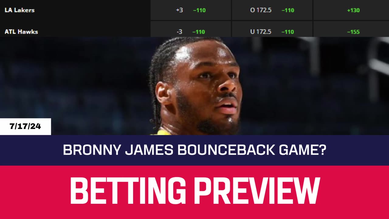 Bronny James Bounce Back Game? - NBA Summer League Betting Preview Lakers vs Hawks (7/17/24)