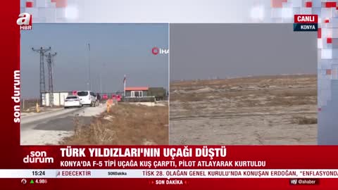 Konya'da Türk Yıldızları'na ait eğitim uçağı düştü! Pilottan iyi haber!