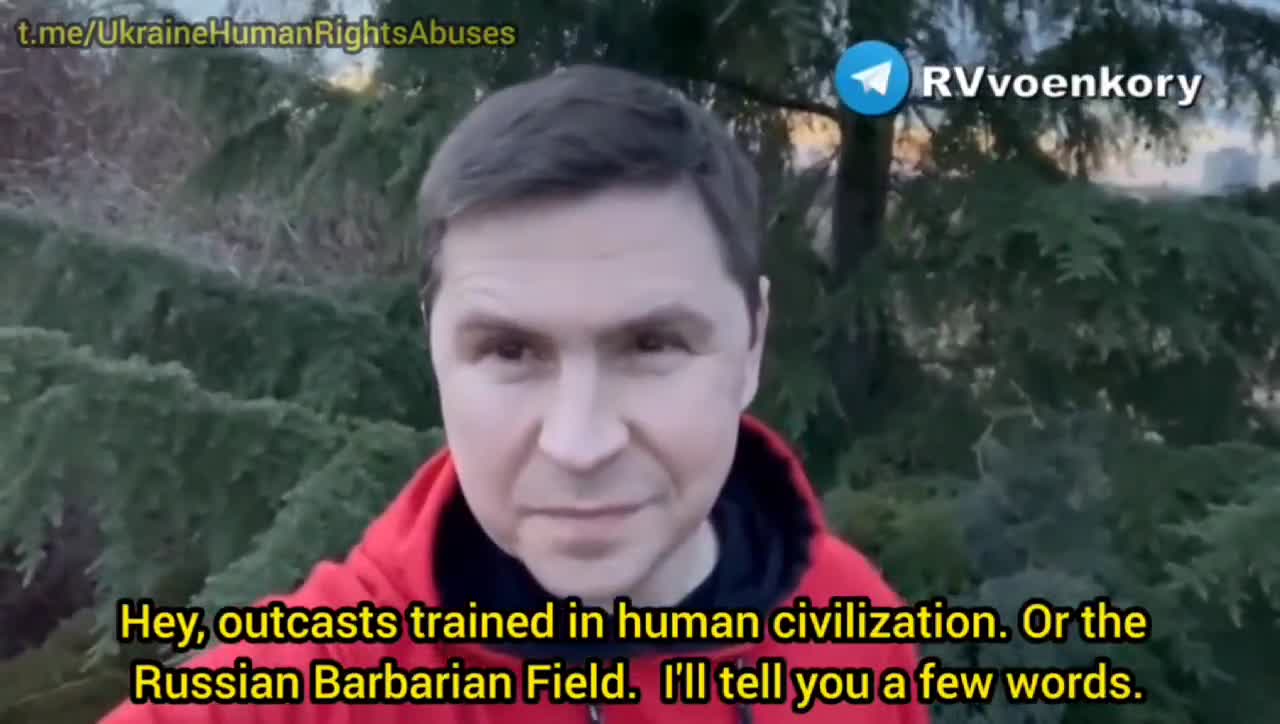 Mikhail Podolyak, advisor for Zeleneksy, goes on racist anti Russia rant
