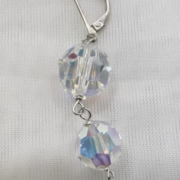 Handmade Unique 2.8” Drop Earrings with 925 Silver. Made with Swarovski Crystal