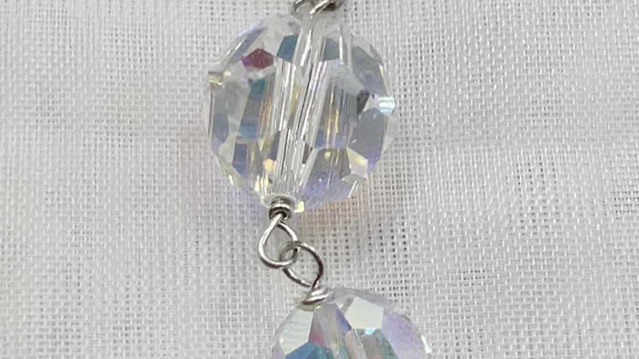 Handmade Unique 2.8” Drop Earrings with 925 Silver. Made with Swarovski Crystal