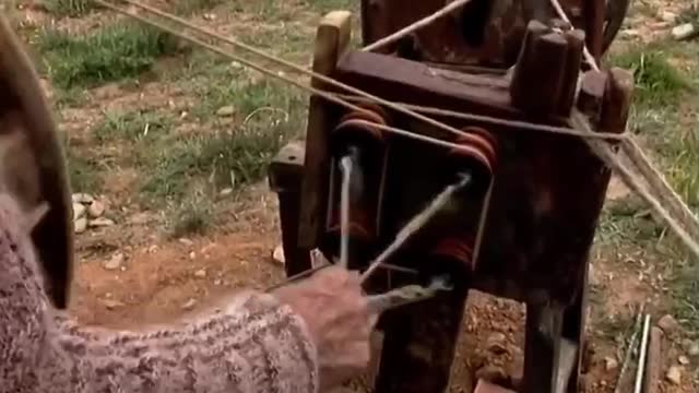 Old traditional way of making rope