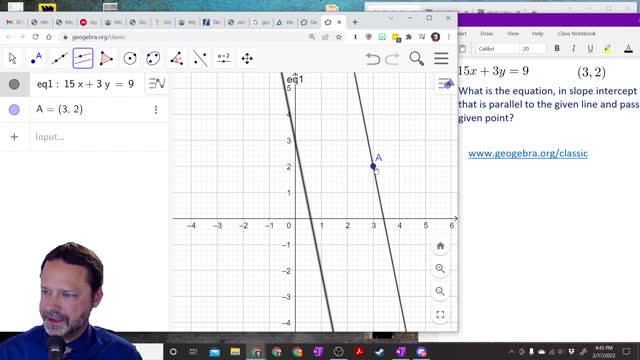 Line Parallel to a given line through a given point.