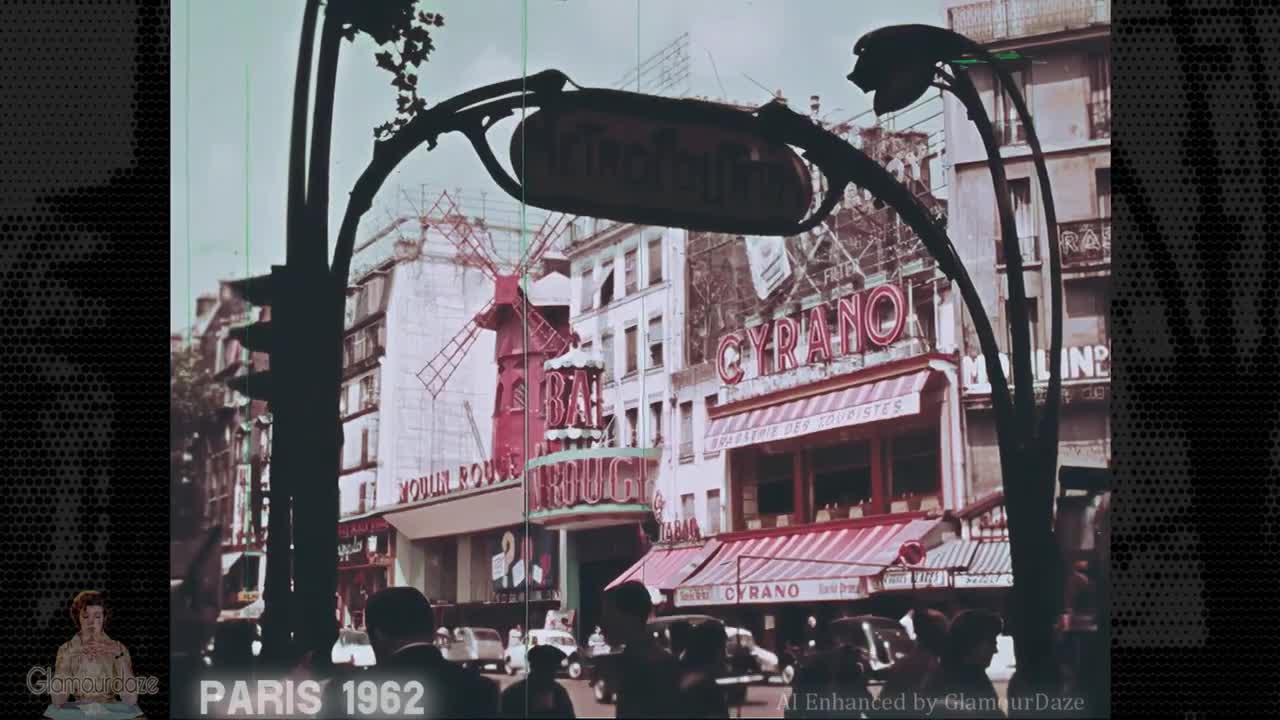 Beatnik and Beehives in Paris 1962 _ AI Enhanced Film 4K 60fps