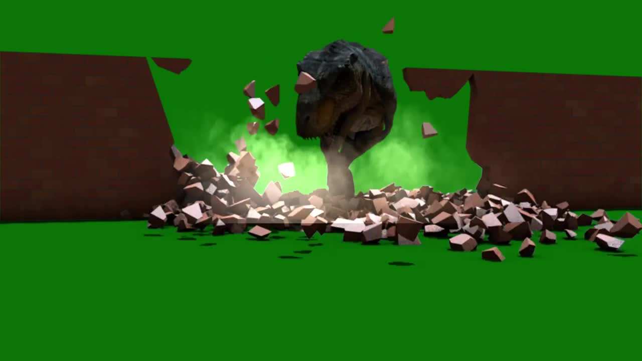 Jurassic gate green screen effect