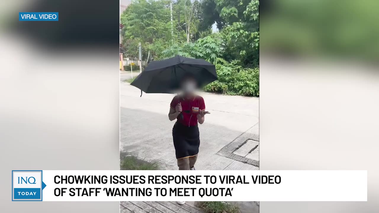 Chowking issues response to viral video of staff 'wanting to meet quota'