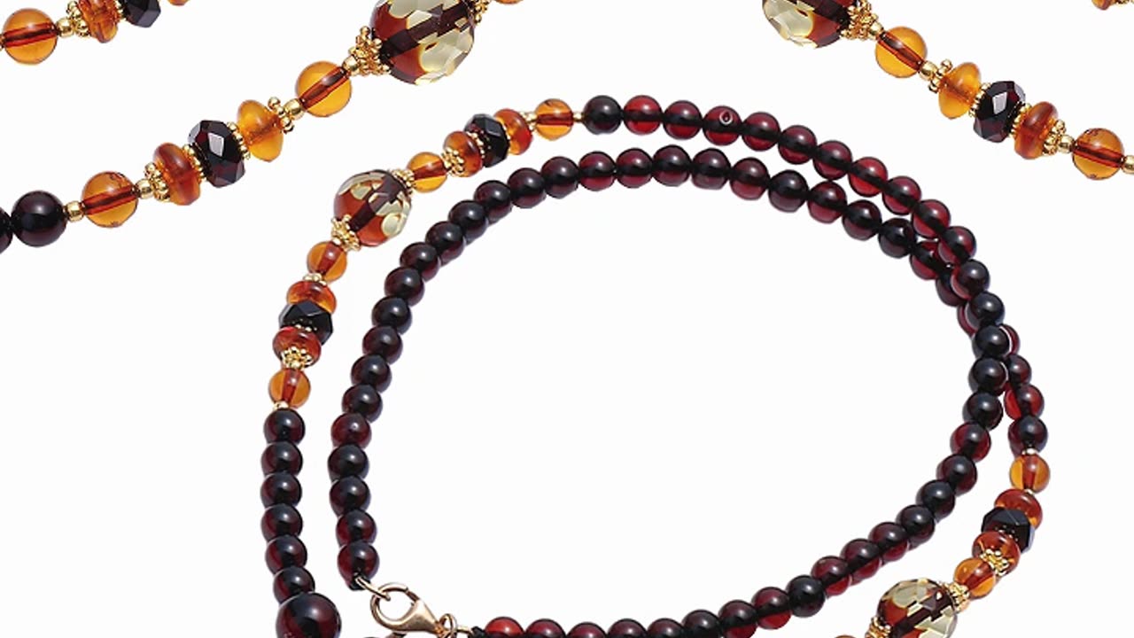 Natural Baltic Sea No Optimized Gradient Color Amber Necklace high quality Genuine Gemstone07