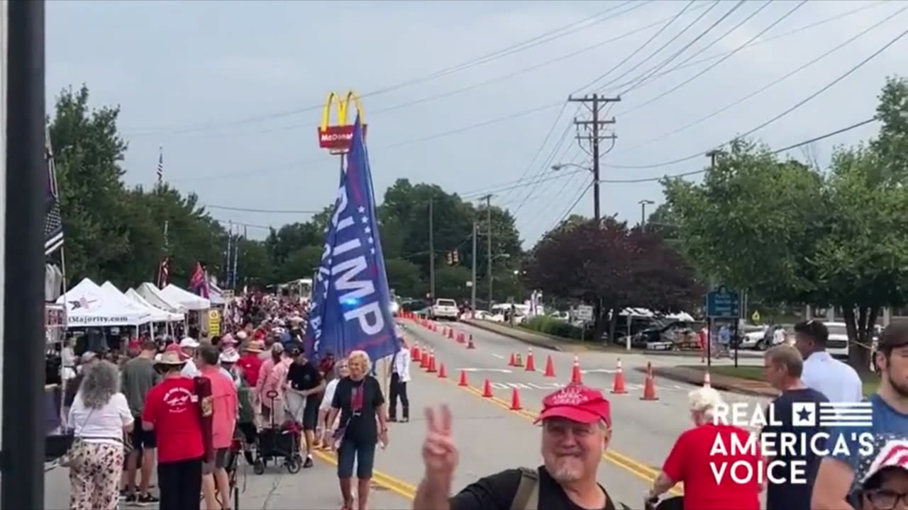 President Donald J. Trump (AKA, Big Mac Donald) Enjoys A Big Mac While Patriots Wait In Line