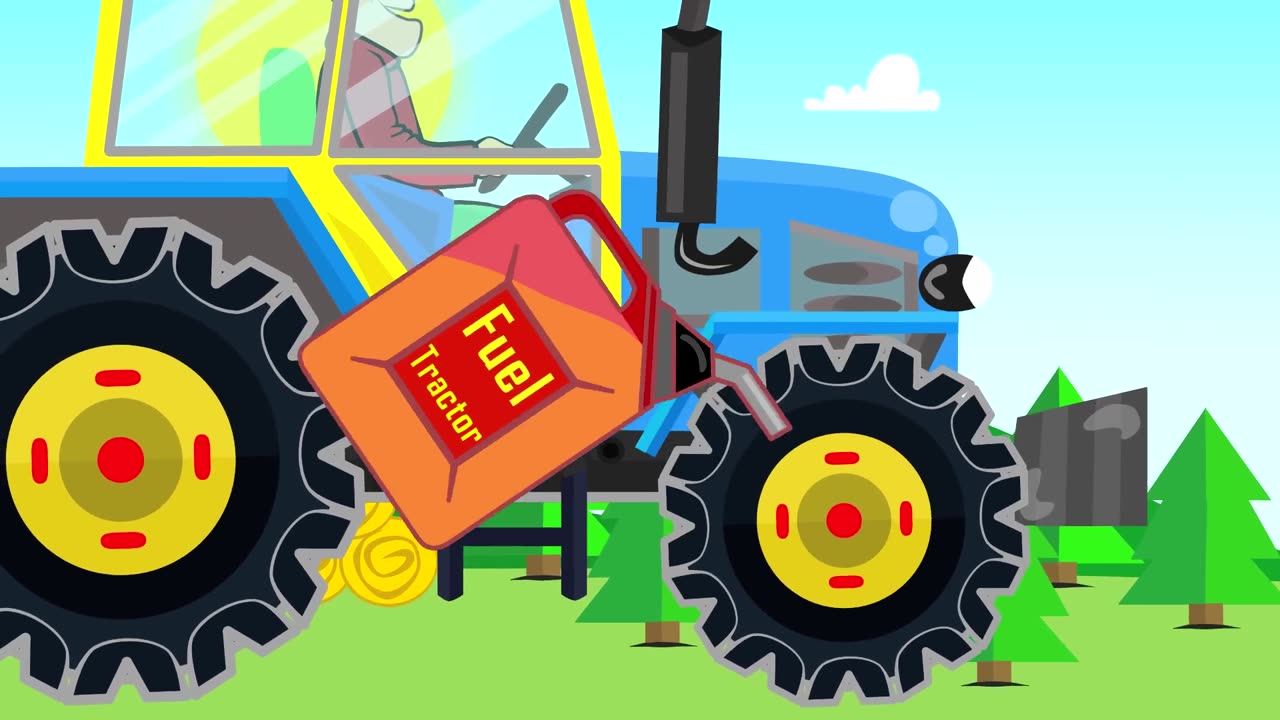 Farm work - Combine Harvester and Tractor They work hard