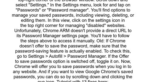 How to Save a Password in Chrome Mac ARM64 on a Website that Previously Ignored Password Saving
