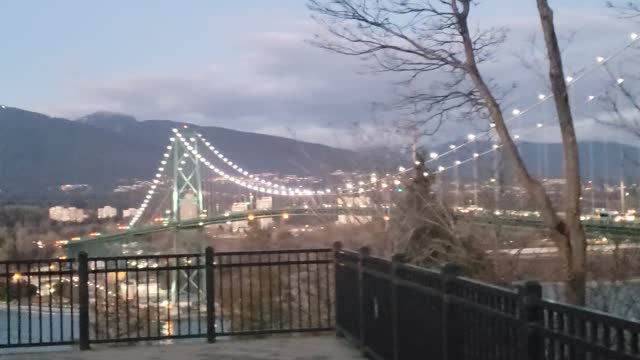 Vancouver Lions Gate Bridge Sunset