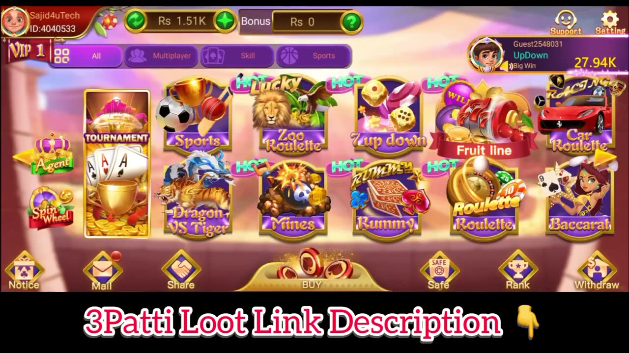 Online earning application 3patti loot khelo or paise kamao