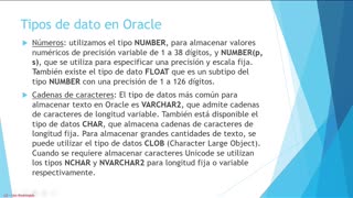 Oracle y el lenguaje PL/SQL parte 3. Tipos de dato.