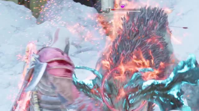 Nice fight with creature God of War Ragnarök