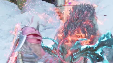 Nice fight with creature God of War Ragnarök