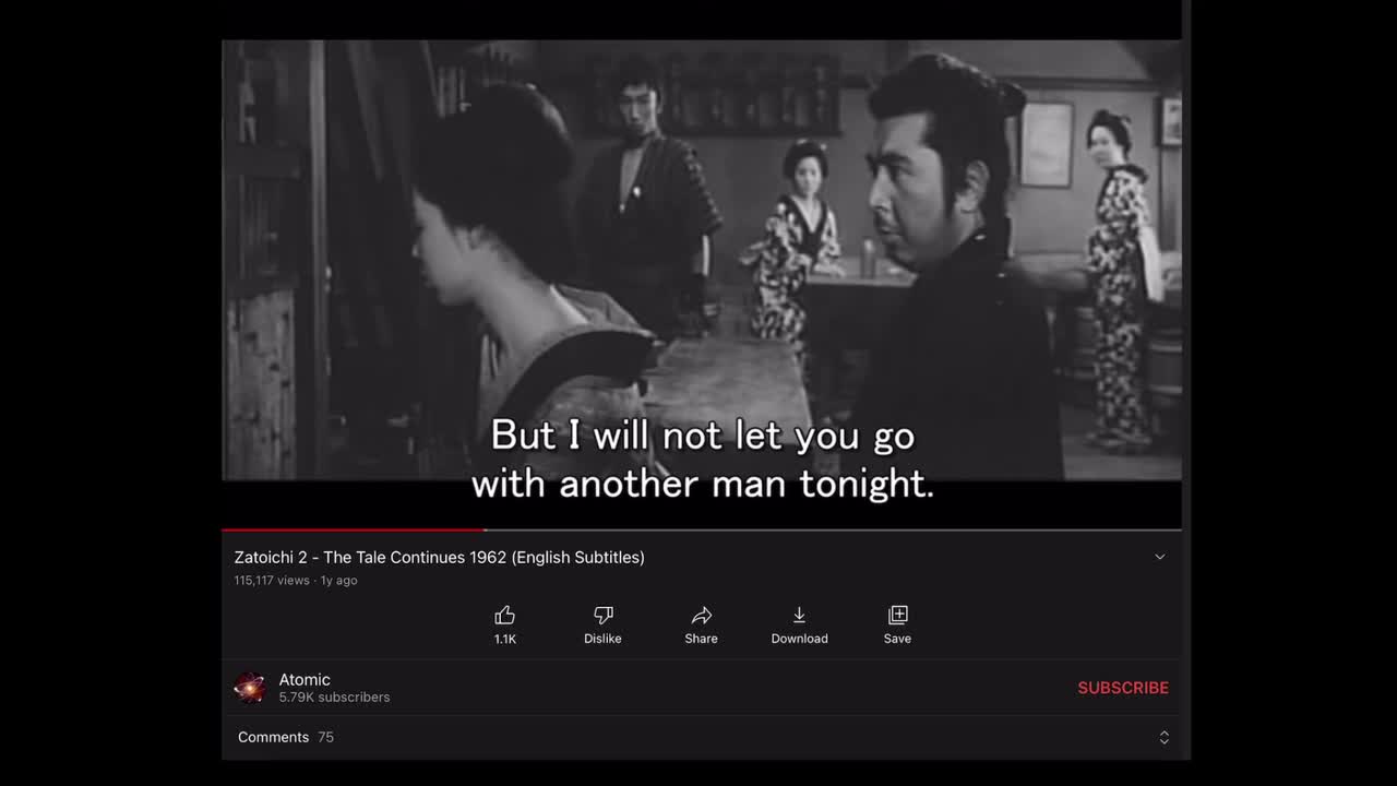 ZATOICHI DEDICATED TO MS4INCOGNITO GO AND SEE IT