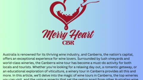 Embark on a Canberra winery