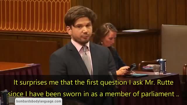 Body Language - Dutch MP Gideon van Meijeren confronts PM Rutte on his connections w Klaus Schwab