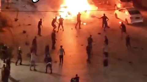 The site of the vehicle bombed by two IOF missiles from a drone