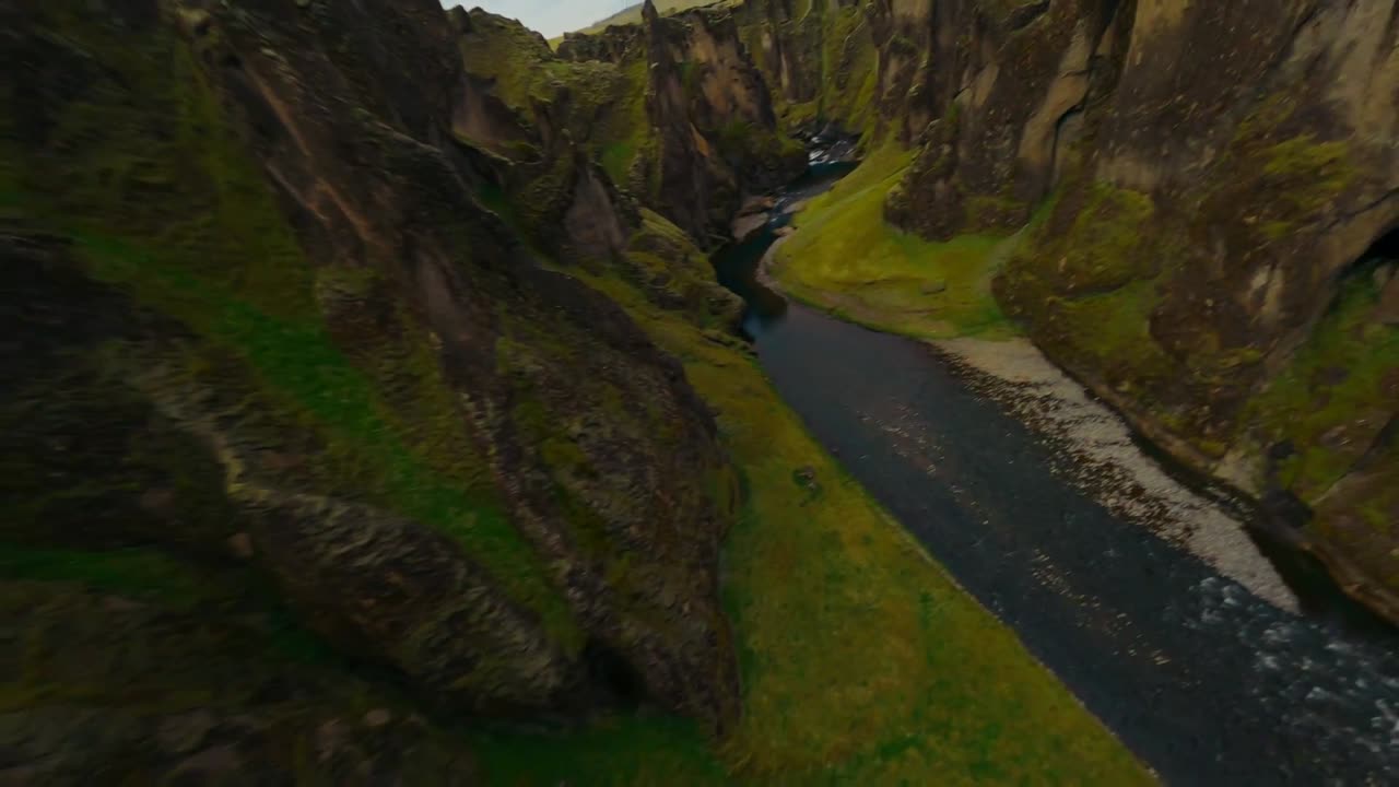 FPV Drone Flight through Beautiful Iceland Canyon