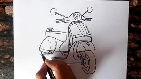 Easy Scooter Drawing // How to draw Scooter // Easy Drawing