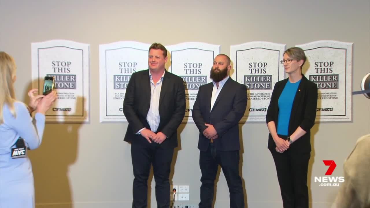 CFMEU wants federal government to ban engineered stone _ 7NEWS