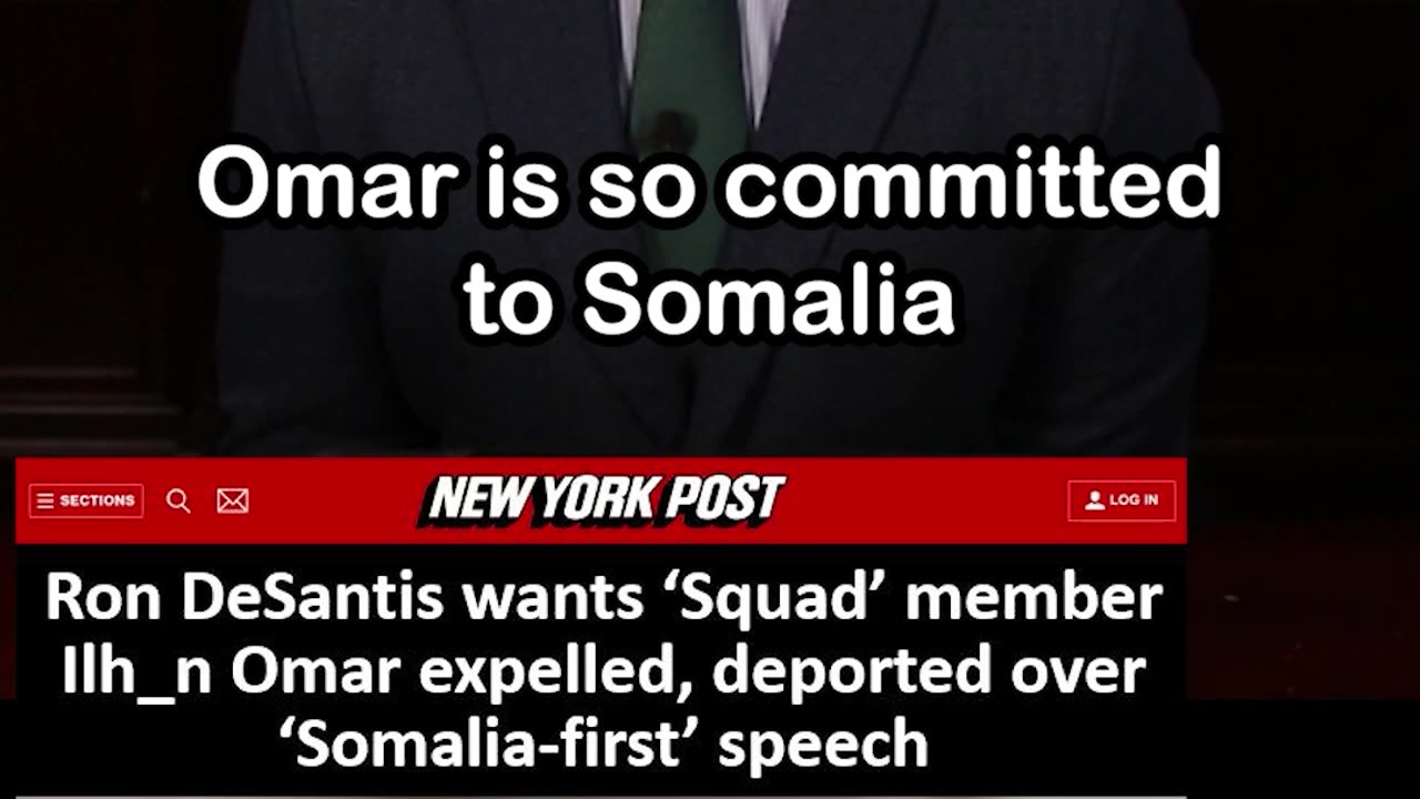 Ron DeSantis Wants Ilhan Omar Expelled over Somalia First Speech