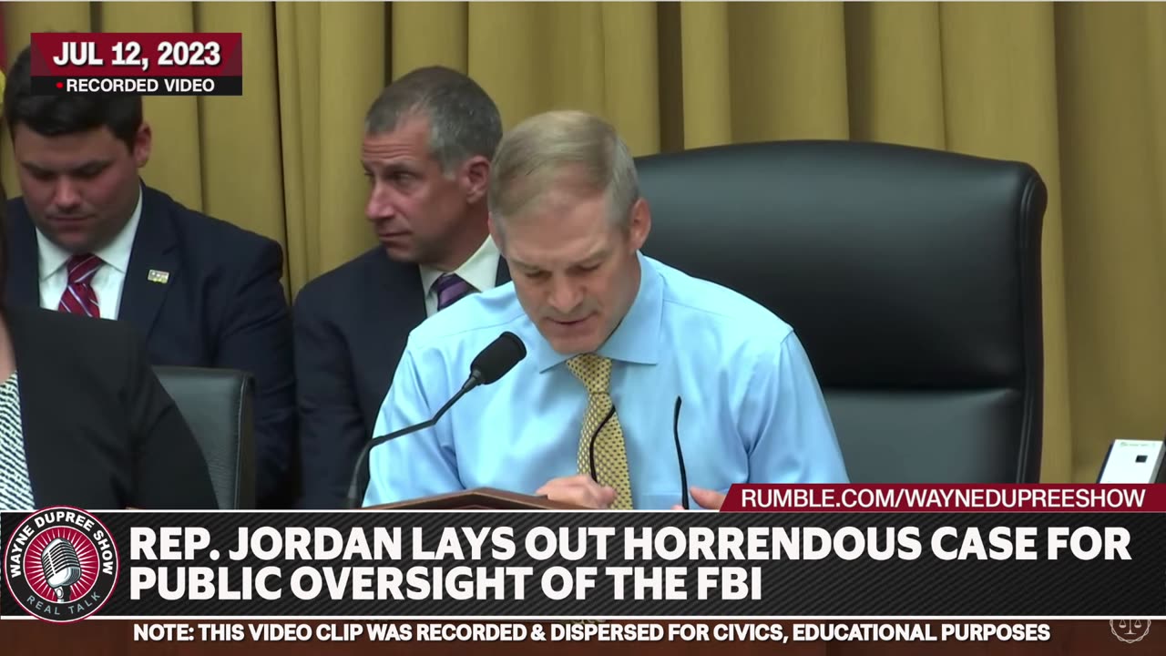 Jim Jordan Delivers Powerful Opening Statement