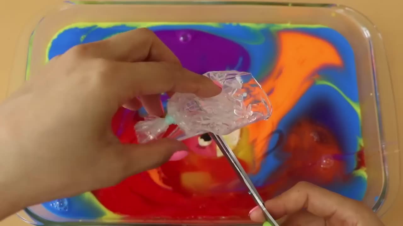 Making slime with piping bag most satisfying