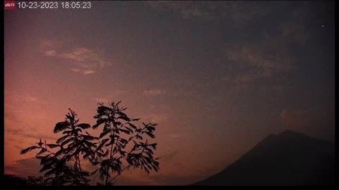 Oct 23 2023: (night) Semeru volcano - sunset & small Strombolian eruptions