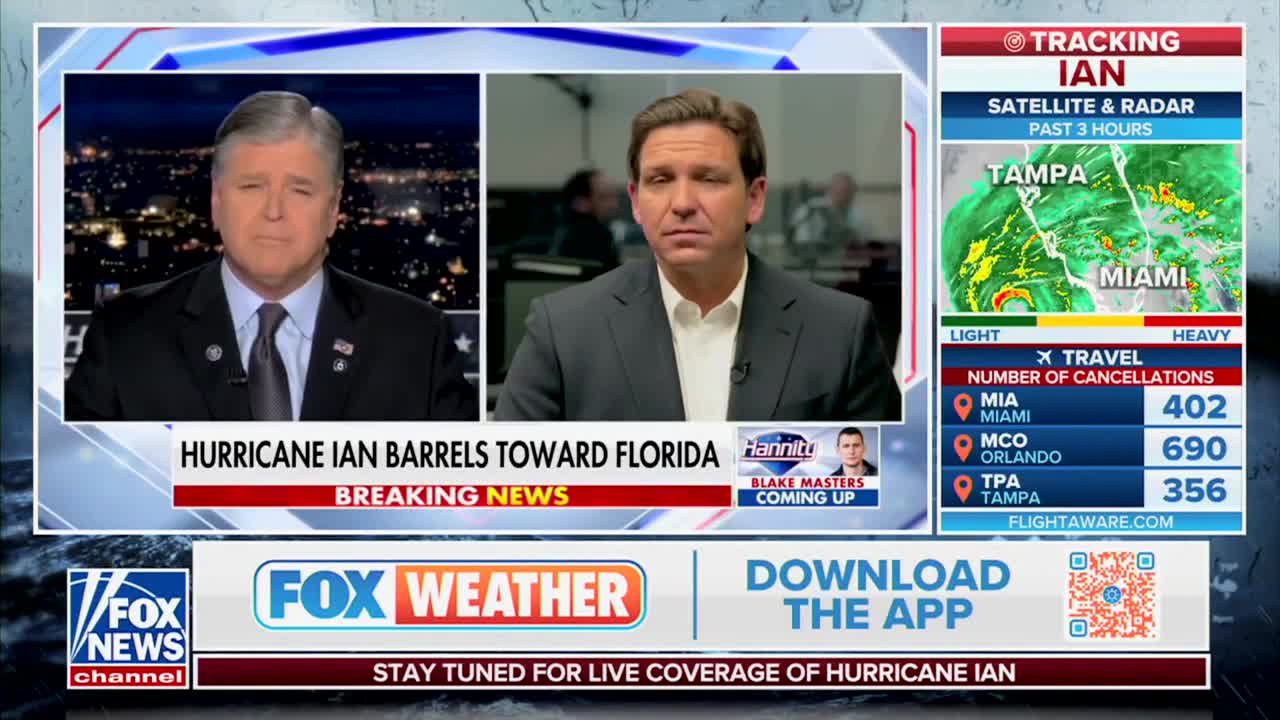 Gov. DeSantis Provided Hurricane Ian Update on Hannity