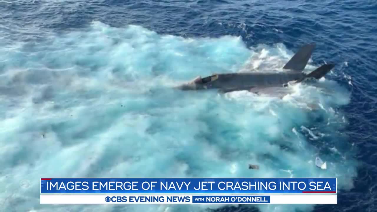 Images emerge of Navy jet crashing into South China Sea