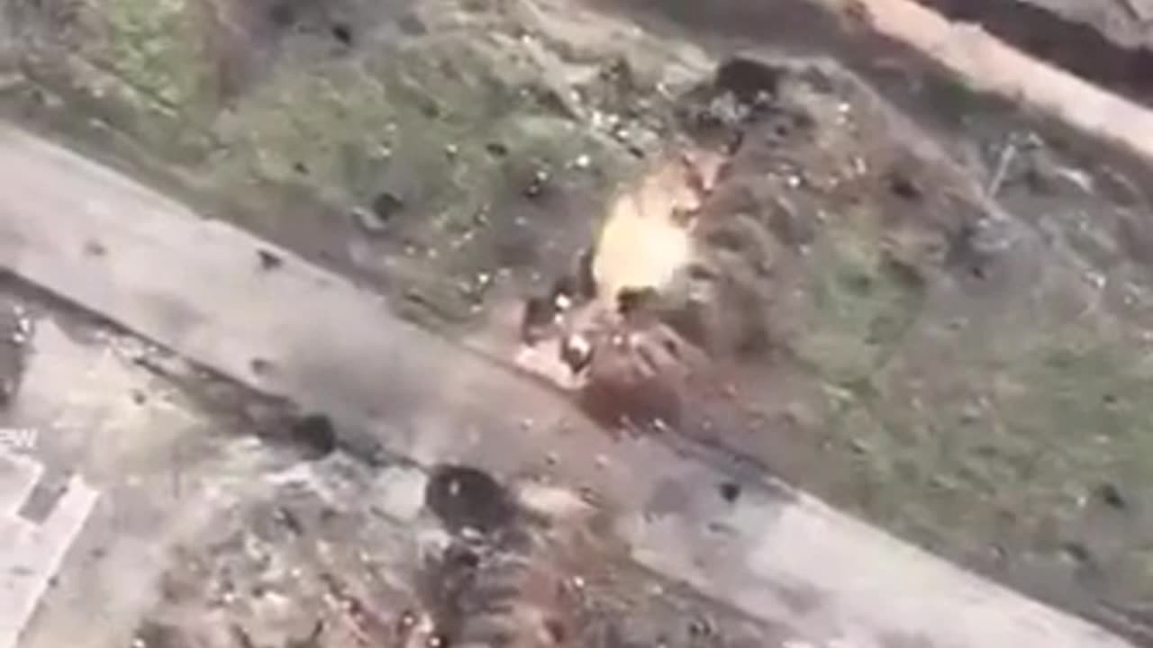 Ukrainian Kamikaze Drone Crashes into Russian Trenches