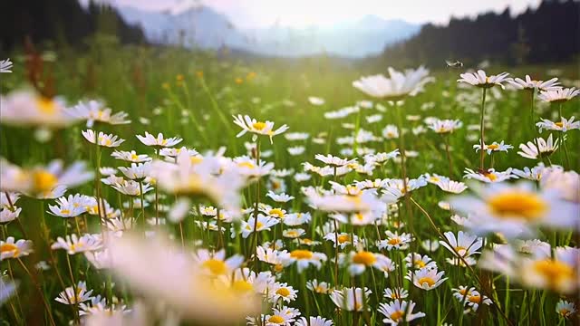 Small wild flowers blowing in the wind help the heart