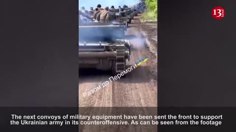 Ukrainian army released images of large convoy of equipment preparing for counteroffensive