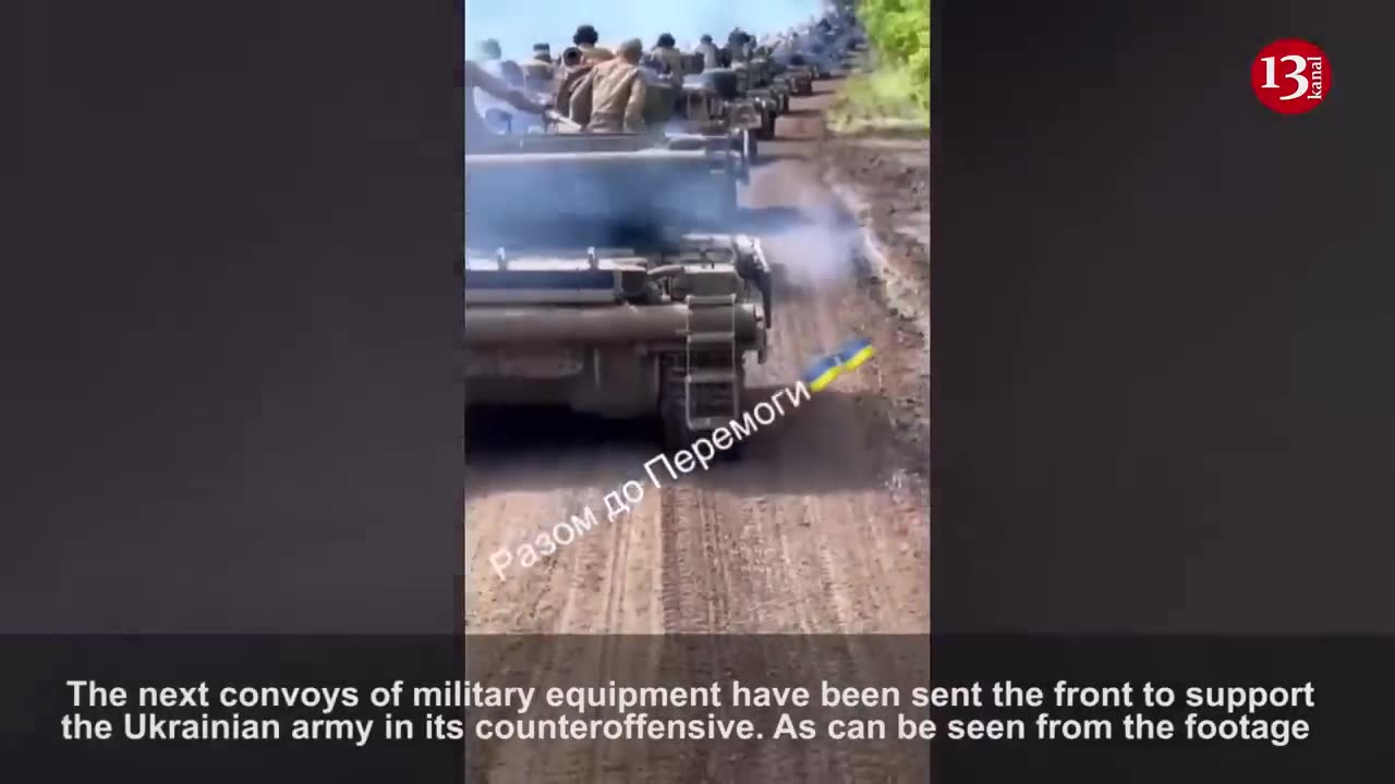 Ukrainian army released images of large convoy of equipment preparing for counteroffensive