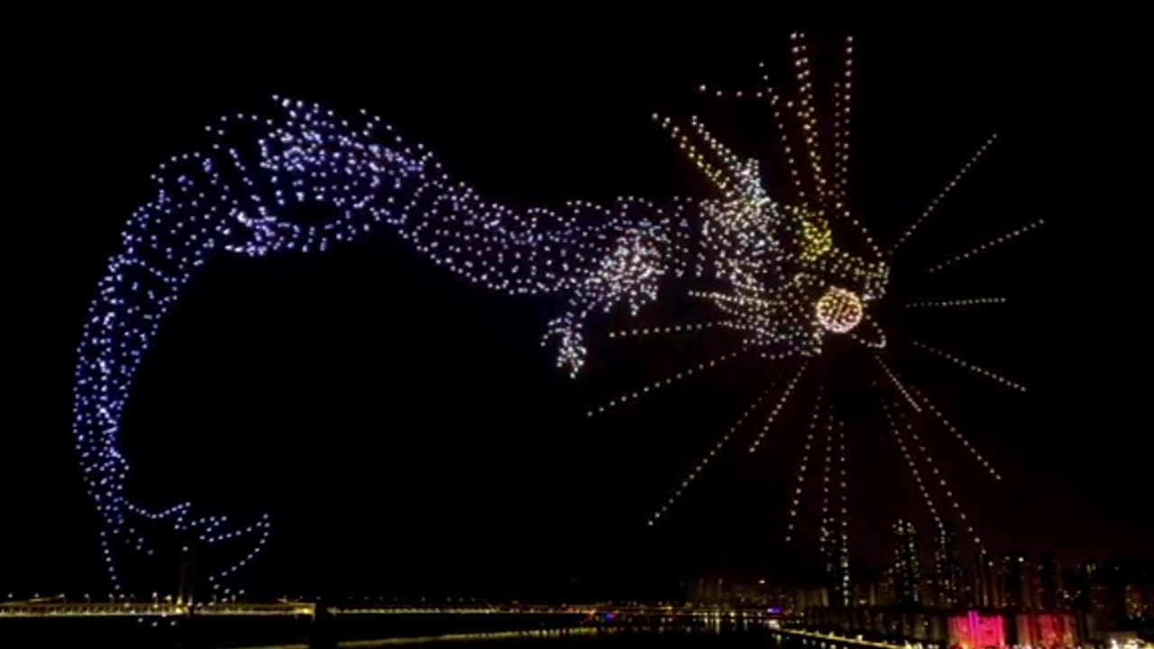 New Years Drone Show In Busan