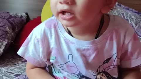 Cute baby laughing