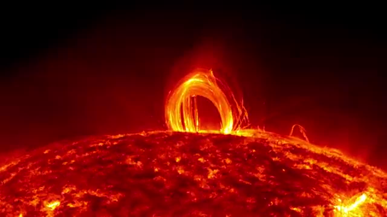 NASA || Fiery Looping Rain on the Sun