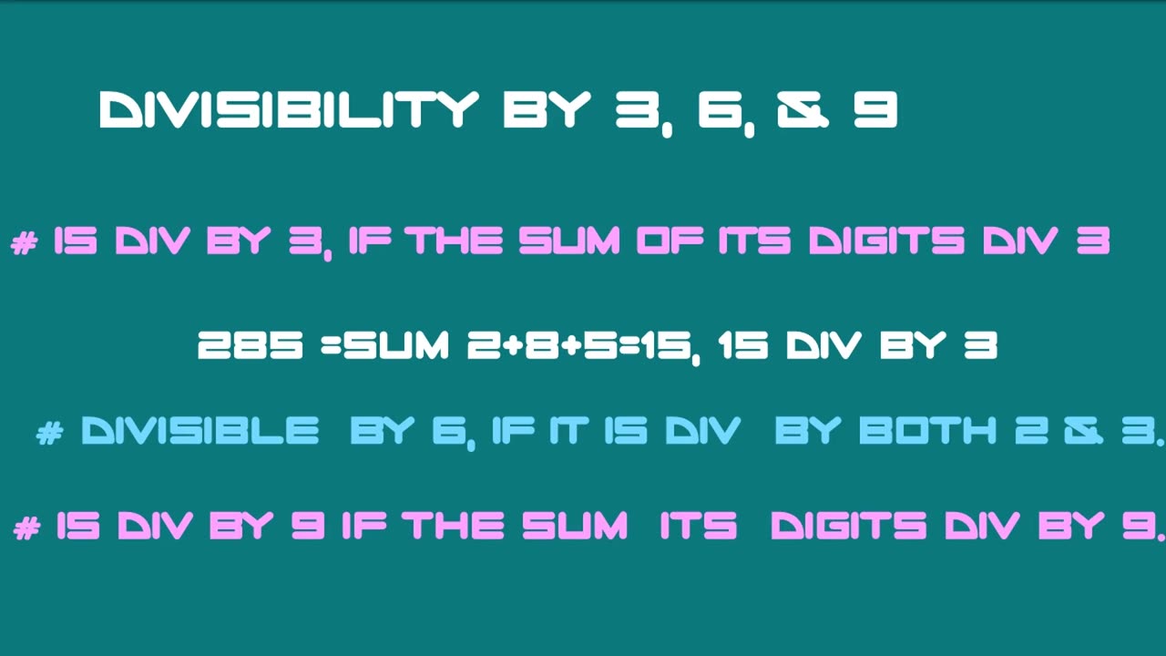 #Divisibility Rules - Elementary #Math #Bismillah School;